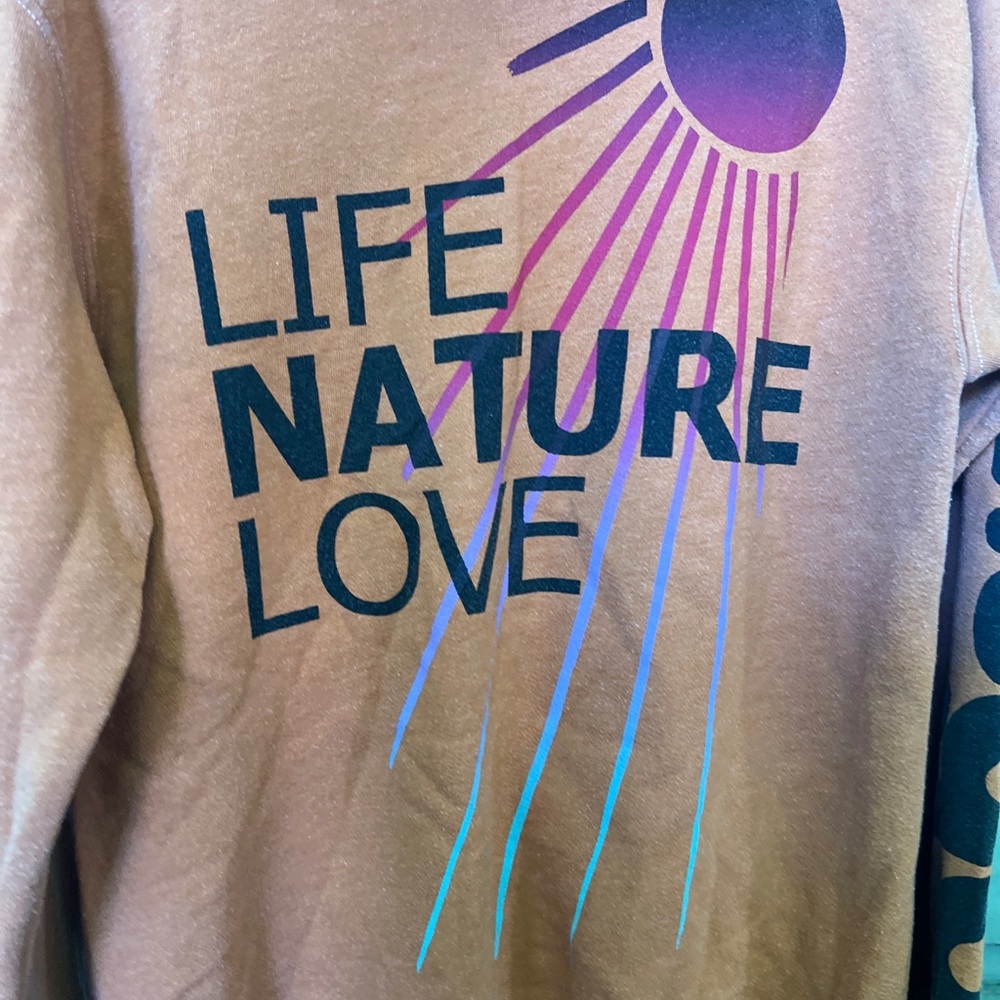 Free city Orange Zip-Up Hoodie with Bird Graphic - Picture 5 of 6